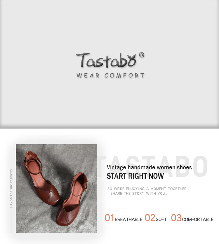 Tastabo натуральная кожа Для женщин обувь с ремнем и пряжкой высокий каблук дизайн простой Повседневный стиль; цвет коричневый, черный S19051 высокого туфли на каблуке