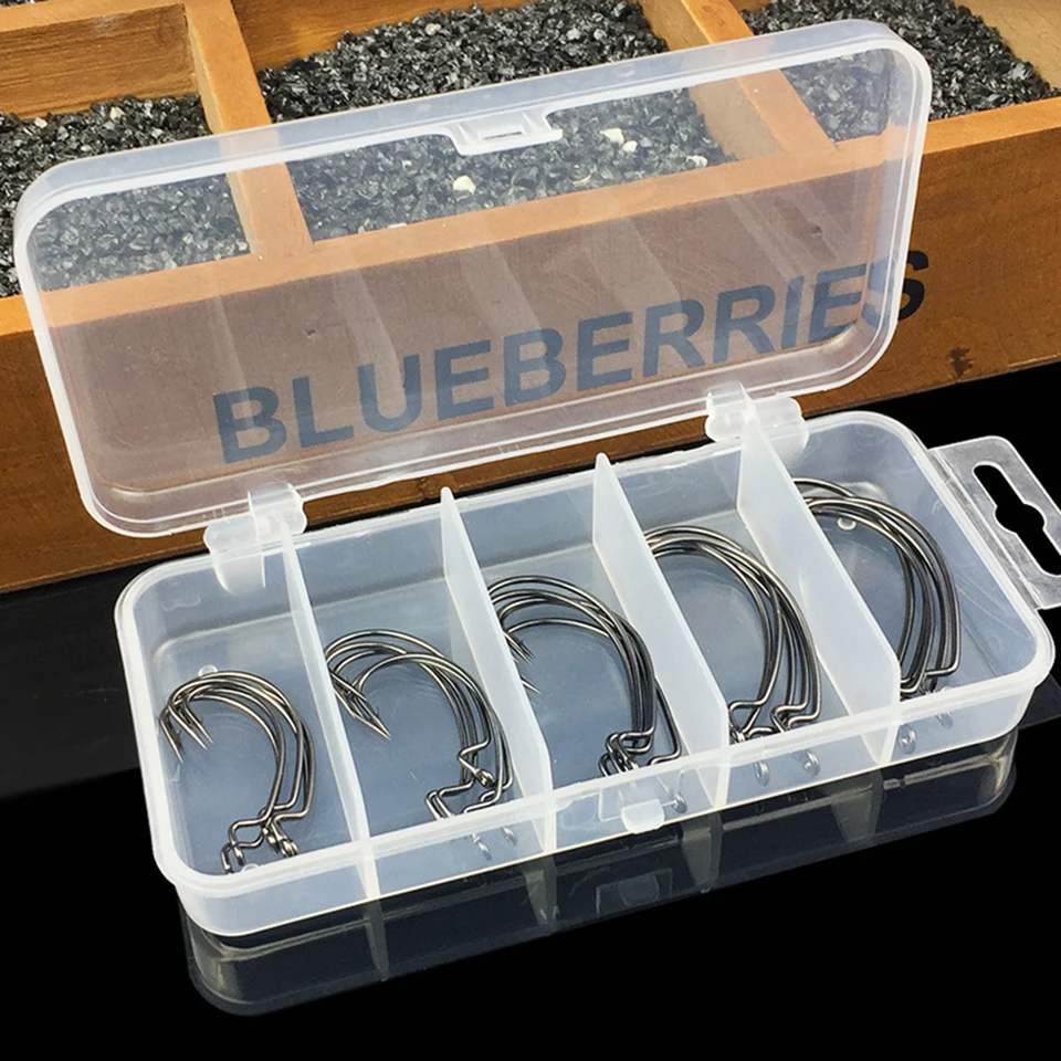 

WALK FISH 25PCS/Lot Fishing Soft Worm Hooks High Carbon Steel Wide Super Lock Fishhooks Lure Softjerk Hooks