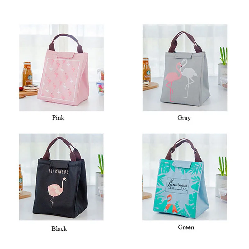 Flamingo Tote Picnic Bags Lunch Box Waterproof Thermal Insulation Storage Box Men Women Kid Outdoor Camping Beach Picnic Basket (5)