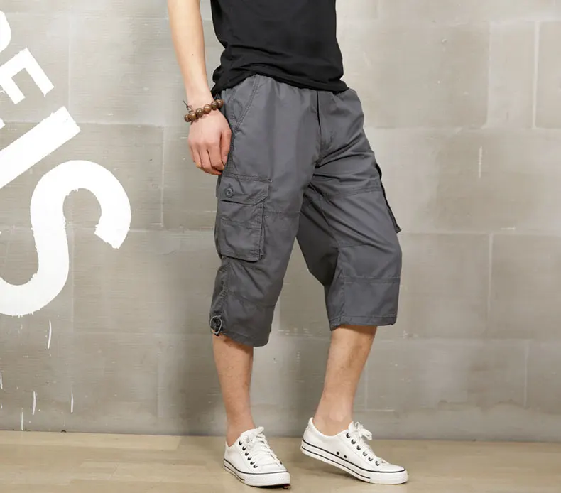 Новые мужские камуфляжные укороченные брюки летние дизайнерские с карманами из чистого хлопка мужские повседневные укороченные брюки