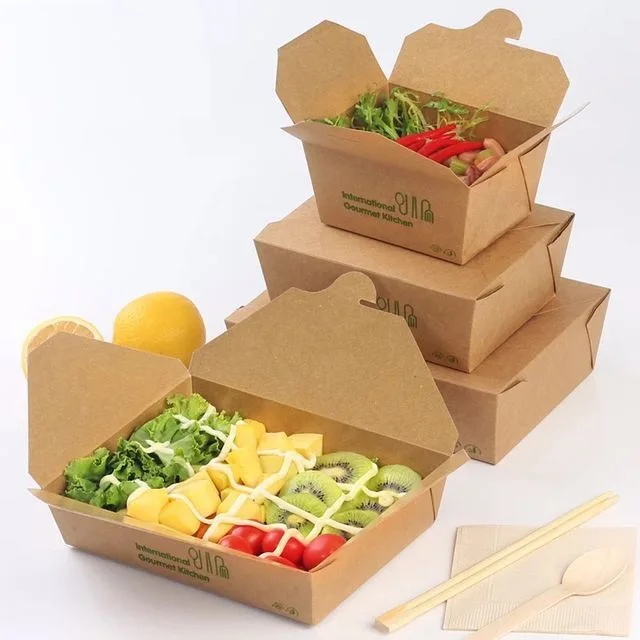 10pcs Lot Fashion Kraft Paper Cake Bread Pizza Box Sandwich Salad