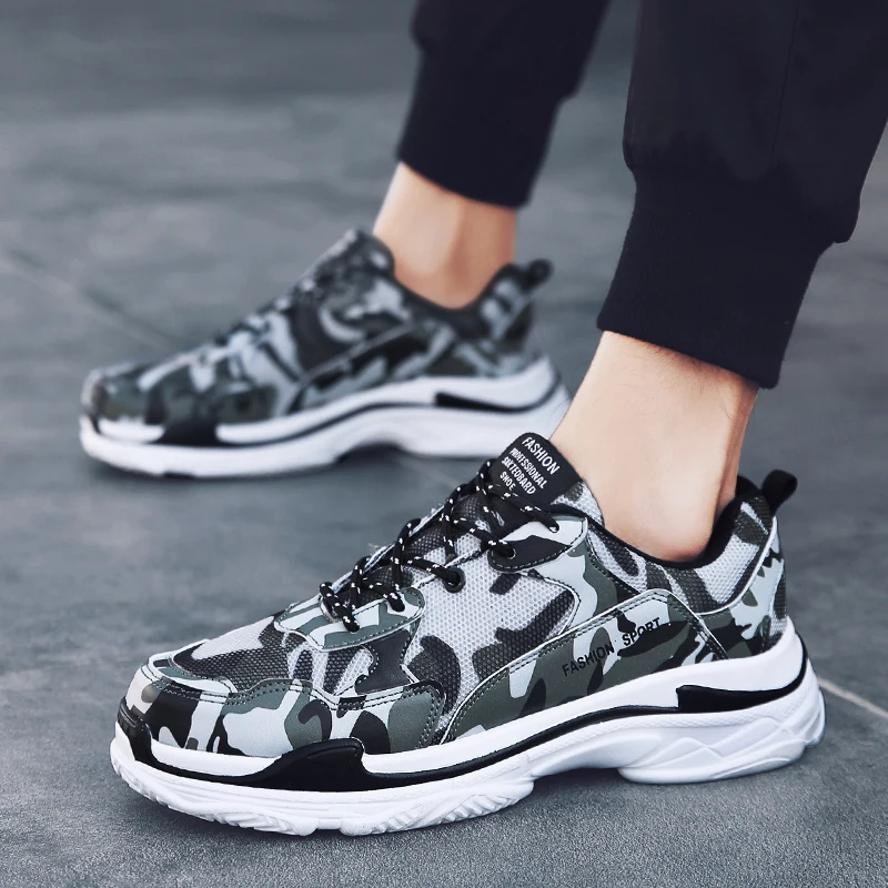 

Athletic Shoes For Men Shock-Absorbant Man Trainers Sport Shoes Camouflage Running Shoe For Men Size 39-47 Running Sneakers