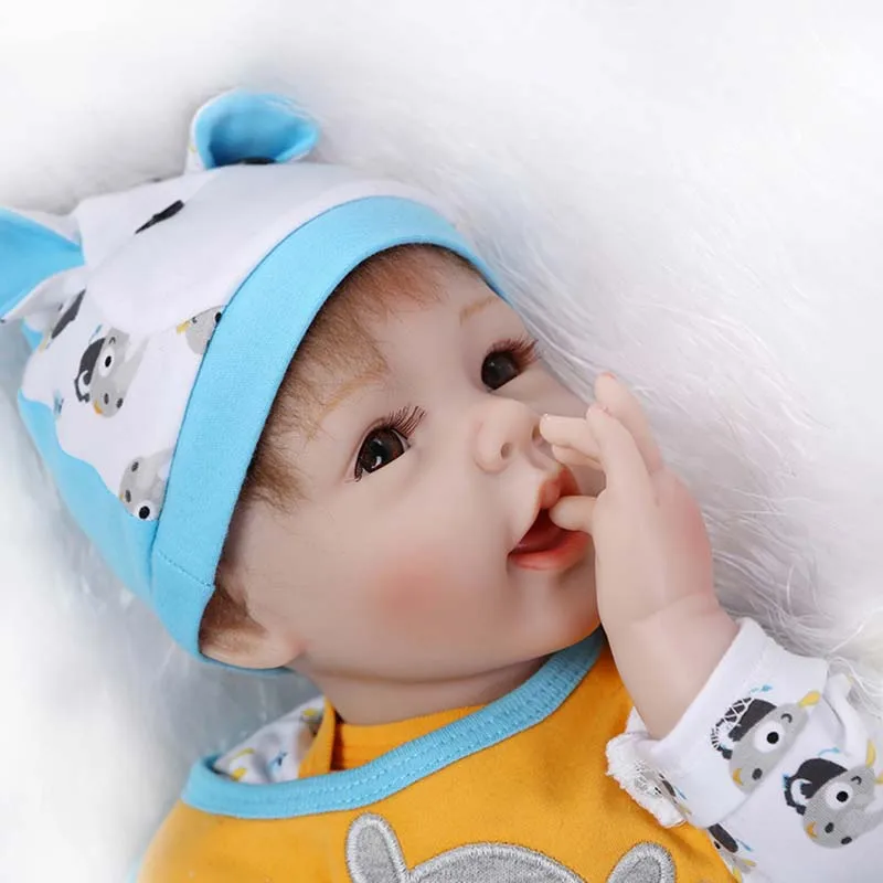 

2018 New NPK 22 Inch Lifelike Reborn Baby Dolls Silicone Realistic Newborn Doll Set for Kid Playmate Toy Gift