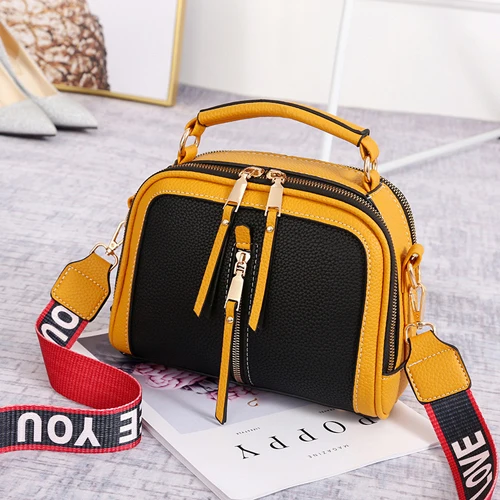 Luxury Handbags Women Bags Designer Crossbody Bags Female Small Messenger Bag Women's Shoulder Bag Bolsa Feminina SD-760 - Цвет: Black-Yellow bags