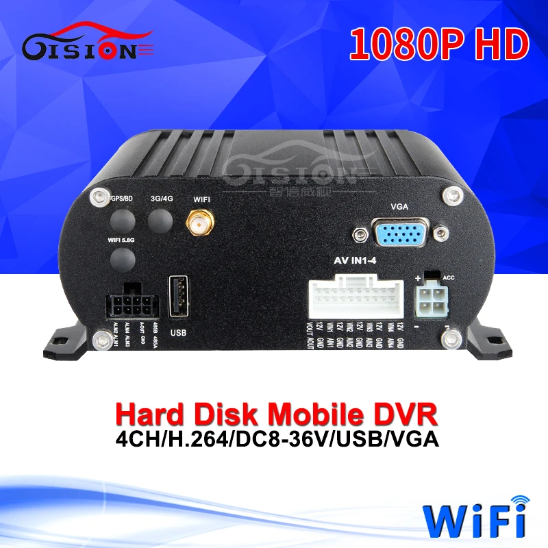 

4CH WIFI HDD Hard Disk Mobile Dvr 1080P AHD Car Recorder For Bus Truck Van Support Iphone/Andriod APP Online View HDD Mdvr