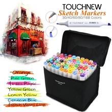 TOUCHNEW 30/40/60/80Color Dual Head Art Marker Set Alcohol Sketch Markers Pen for Artist Drawing Manga Design Art Supplier