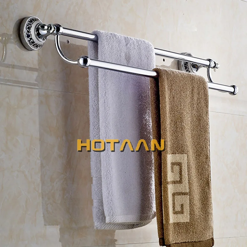 2", 60 см) двойная вешалка для полотенец с керамической хромированной отделкой/держатель для полотенец, вешалка для полотенец, аксессуары для ванной комнаты YT-11898