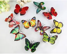 5pcs random color Lovely Creative Color Changing ABS Butterfly LED Night Lights Lamp Beautiful Home Decorative Wall Nightlights