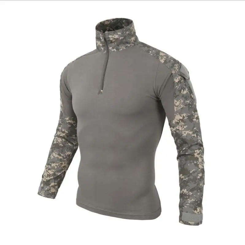 Мужская Военная униформа, армейская тактическая страйкбольная камуфляжная проверенная боевая рубашка, быстрая штурмовая рубашка с длинным рукавом, боевой удар - Цвет: UCP-Camouflage