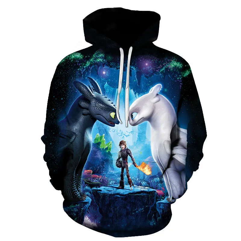 

Brand trend, leisure animals, digital 3D printing, black and white dinosaur fashion pullovers, men's Ladies travel hoodies
