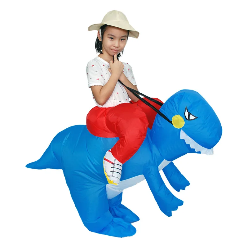 Children Inflatable Dinosaur Costume T-Rex Family Game with Kids Two Sizes Halloween Cosplay Costume Animal Dino Rider For Kids Children Inflatable Dinosaur Costume T-Rex Family Game with Kids Two Sizes Halloween Cosplay Costume Animal Dino Rider For Kids