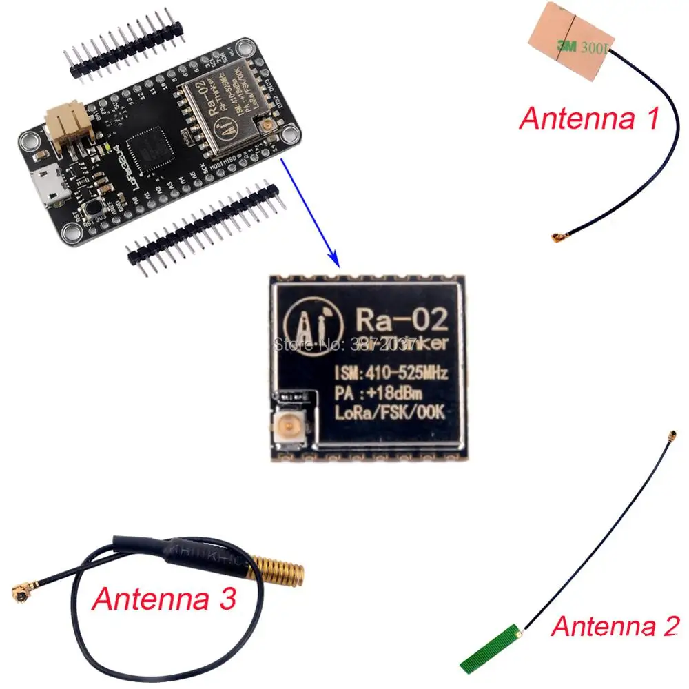 433 МГц LoRa32u4 Ra 02 1 км LoRa Wifi трансивер Модуль Atmega328 SX1278 LiPo JST разъем антенна для