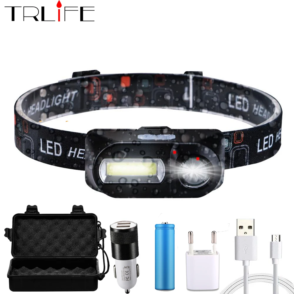 Flash Deal USB rechargeable Bicycle light LED Bike Headlamp COB Work light 7 lighting modes Bike Front lamp Cycling lighting use 18650 0