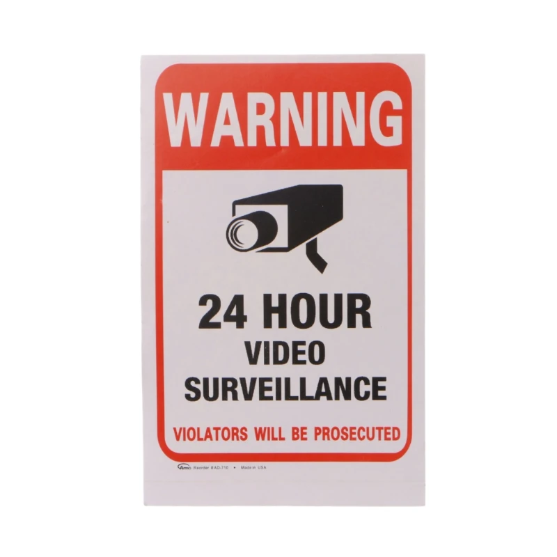 Warning Stickers Warning Decal 10pcs Lot Waterproof PVC CCTV Video Surveillance Security Sticker Warning Signs