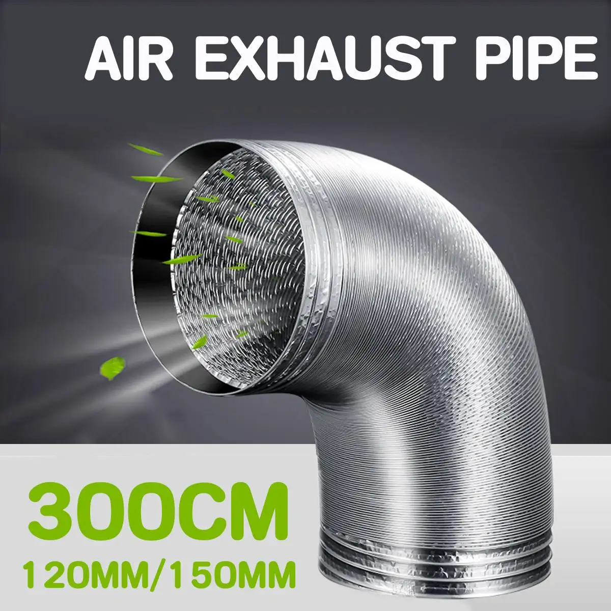 Universal 120mm/150mm PVC Aluminum Tube Air Ventilation Pipe Hose Flexible Exhaust Duct Fresh Air System Vent Bathroom