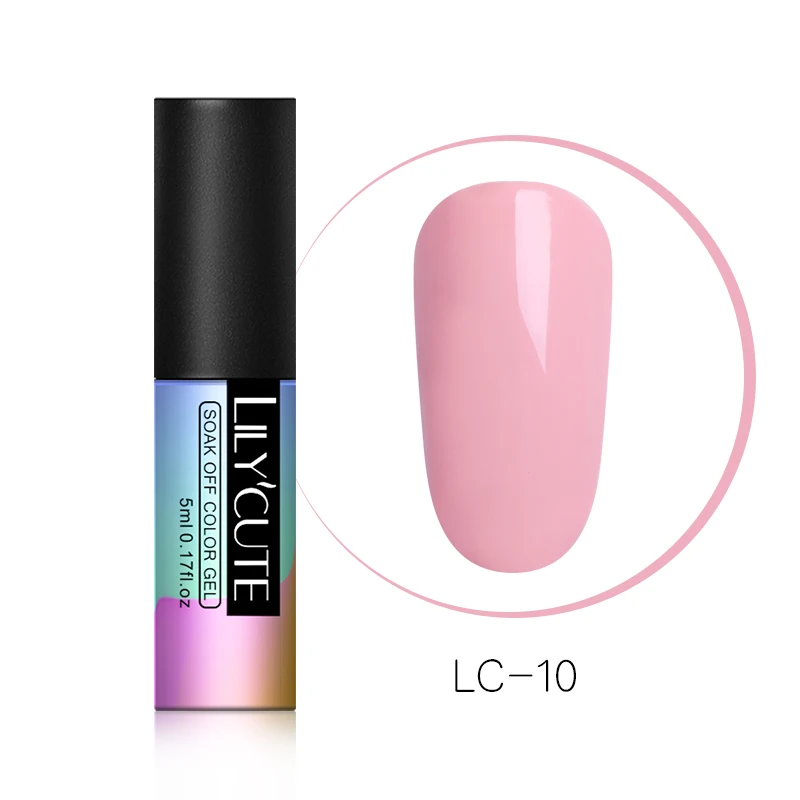 LILYCUTE зеленый УФ-гель для ногтей Vernis полуперманентный дизайн ногтей украшение чистый Гель-лак для маникюра дизайн ногтей 5 мл - Цвет: LC-10