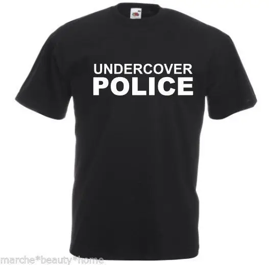 "Undercover police" Черная юмор футболка FOTL мужская повседневная smart tee Повседневная принтованная футболка, хип-хоп забавная футболка, мужские