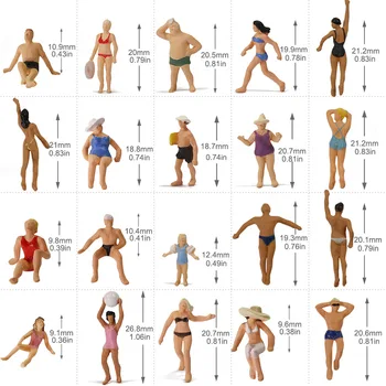 40pcs HO Scale Swimming Figures 1:87 Swimming People Model Trains