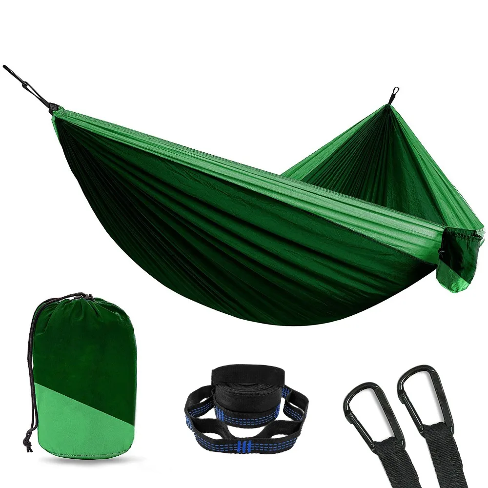 

2 Person Double Camping Hammock With 2pcs Tree Straps XL 10 Foot Nylon Portable Heavy Duty Holds 700lb for Sitting Hanging Sale