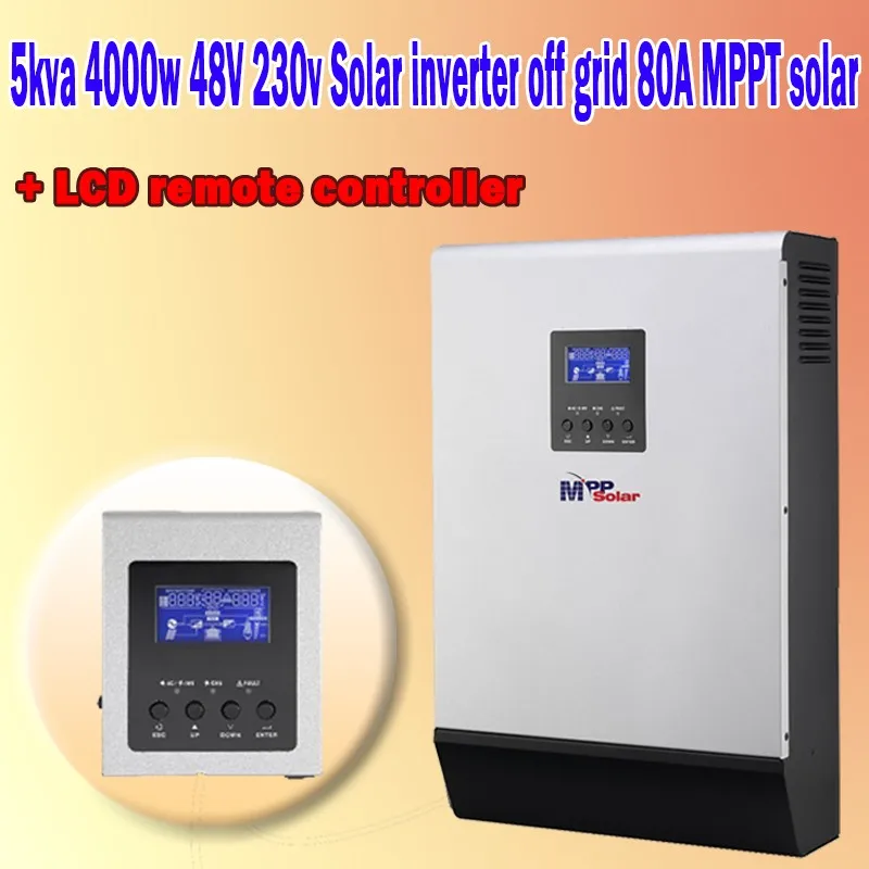 5KVA 4000w 48v 230v hybrid solar inverter 80A MPPT solar charger with a