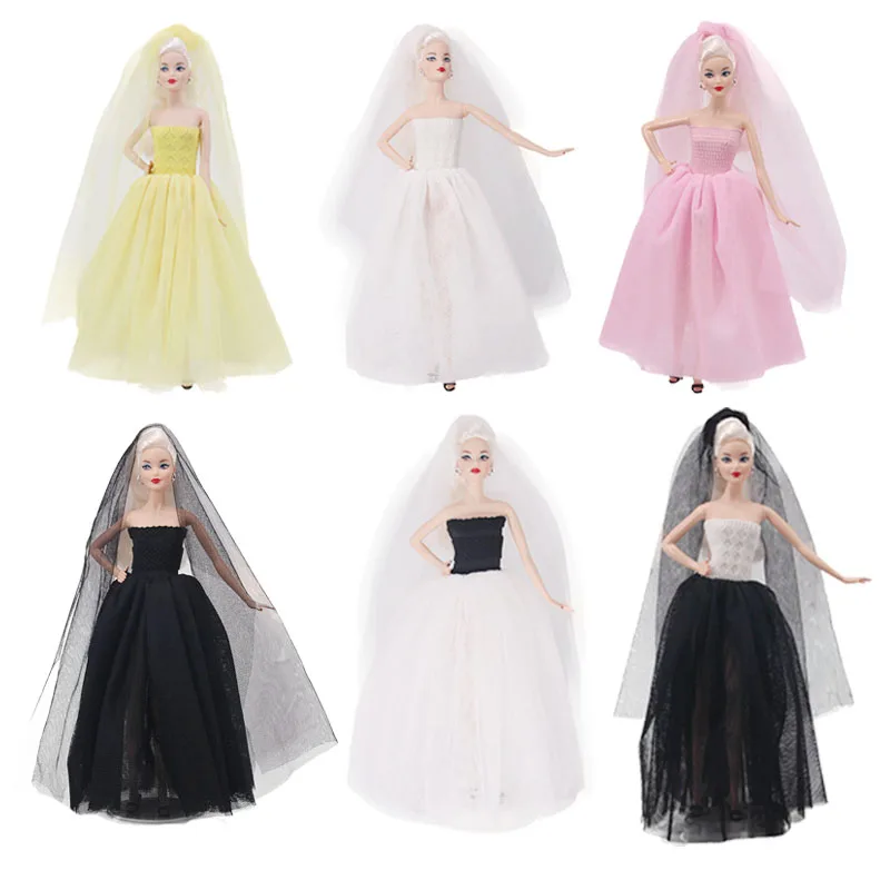 ZWSISU Doll Clothes Barbiees Wedding Dress Colors Available With