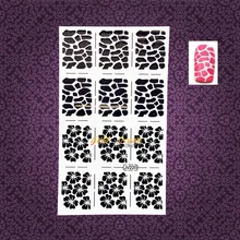 1PC Sexy Leopard Print Pattern Nail Art Sticker Stencils Hollow Template Guide Manicure Tool Tips GWJ220 Henna Flower Nail Foils