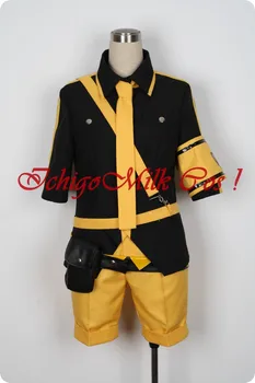

Anime Vocaloid Kagamine Len Cosplay Costume Kagamine Rin Uniform customized any size