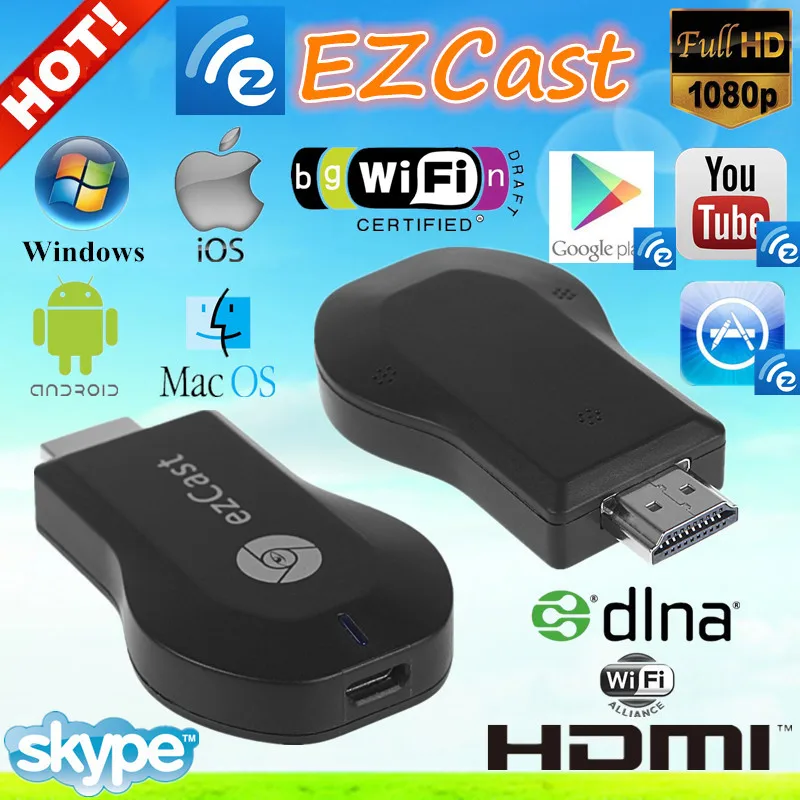 Ezcast Miracast HD TV Dongle для Samsung Ez ролях М2 1080 P HDMI wi-fi Media Player chromecast Дисплее Ресивера Mini PC DLAN