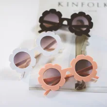 Солнцезащитные очки с цветами для детей, круглые солнцезащитные очки UV400 для мальчиков и девочек, милые детские солнцезащитные очки gafas de sol mujer