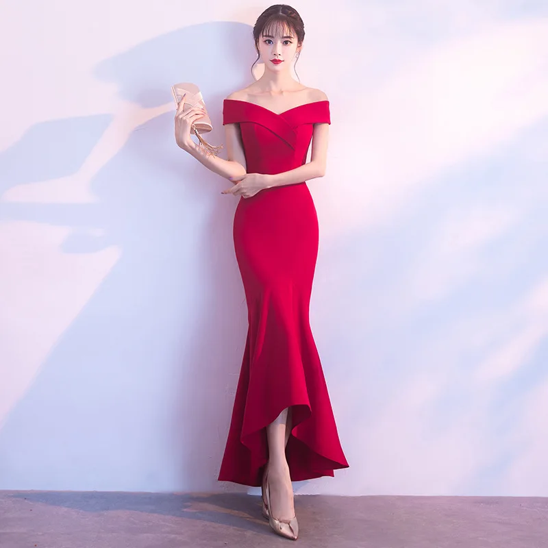 

Party Evening Long Cheongsam Retro Sexy Slim Dress Marriage Gown Chinese Style Wedding Qipao Fashion Lady Clothes Vestido