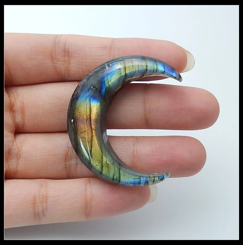 

Natural Flashy Labradorite Moon Gemstone Cabochon 41x13x8mm 11.32g