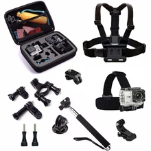 10 in 1 AMKOV AMK7000S Accessories Head Mount Strap Selfie Monopod Camera Case for Amkov soocoo Thieye i60 SJCAM SJ4000 Camera