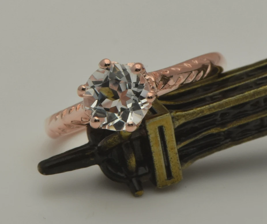 Szjinao Настоящее натуральное белое ТОПАЗ 14 к розовое золото обручальное кольцо для женщин и мужчин свадебный подарок золотых ювелирных изделий обручальное кольцо