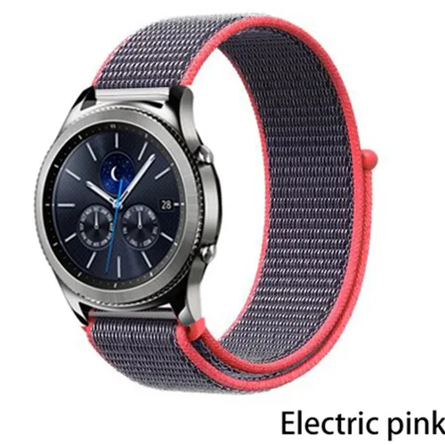 22 мм 20 мм ремешок для часов samsung galaxy watch active 42 мм 46 мм gear S3 s2 Frontier классический ремешок huami Amazfit bip huawei gt 2 - Цвет ремешка: electric pink3