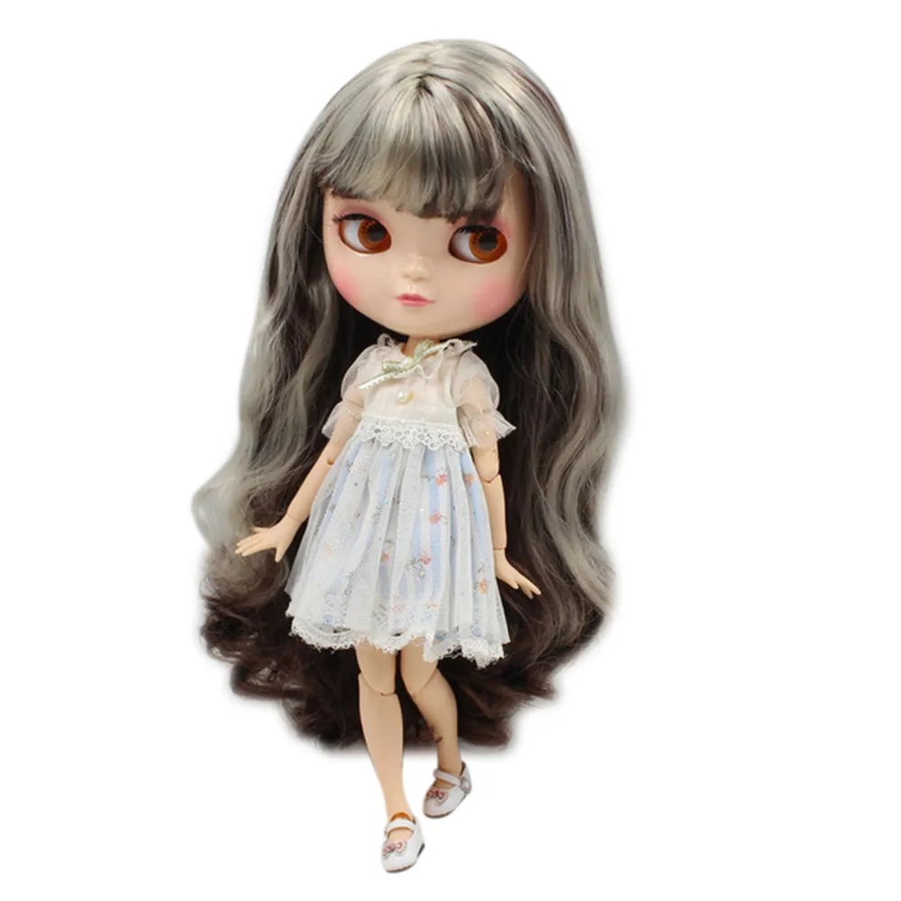 DBS blyth doll icy licca body 88000222 The new mixed long curly hair special joint body 1/6 30cm gift toy