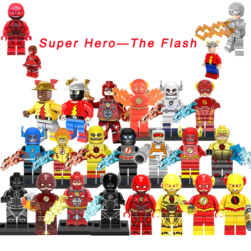 

The Flash/Reverse Flash Super Heroes Justice League&Electricity Batman Movie Action Figure Building Blocks Toys For Children