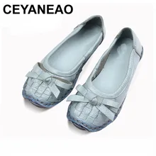 CEYANEAO/ г., весенняя женская обувь из натуральной кожи с цветочным принтом на мягкой плоской подошве повседневная обувь на плоской подошве женская летняя обувь, sapato feminino