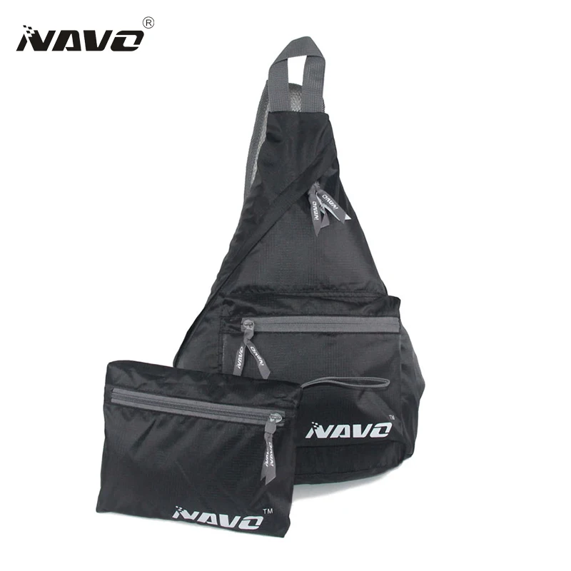 

Men Women Chest Bag Folding Foldable Shoulder Sling Messenger Bag Solid Black CrossBody Bags Cheap On Sale
