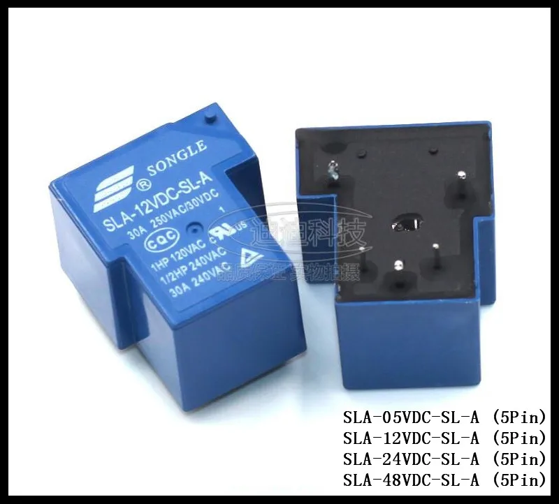Реле мощности SLA-05VDC-SL-A / SLA-12VDC-SL-A SLA-24VDC-SL-A SLA-48VDC-SL-A 5-контактное 5 В 12 24 48 30 А T90 2 шт./лот