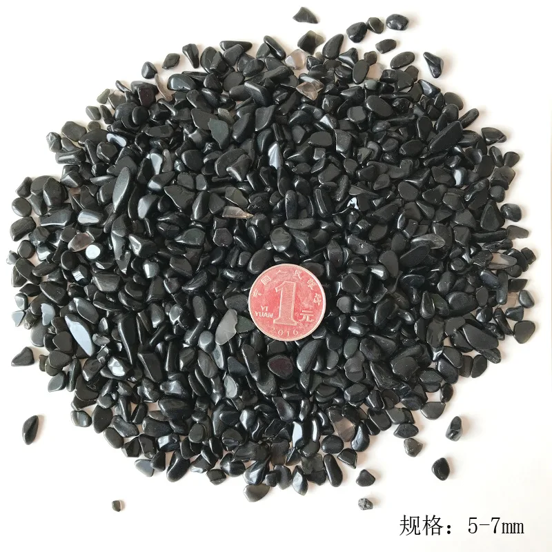 

Dropshipping 3 Sizes 50g Natural Black Obsidian Quartz Crystal Gravel Degauss Purification Natural Stone Mineral Fish Tank Decor