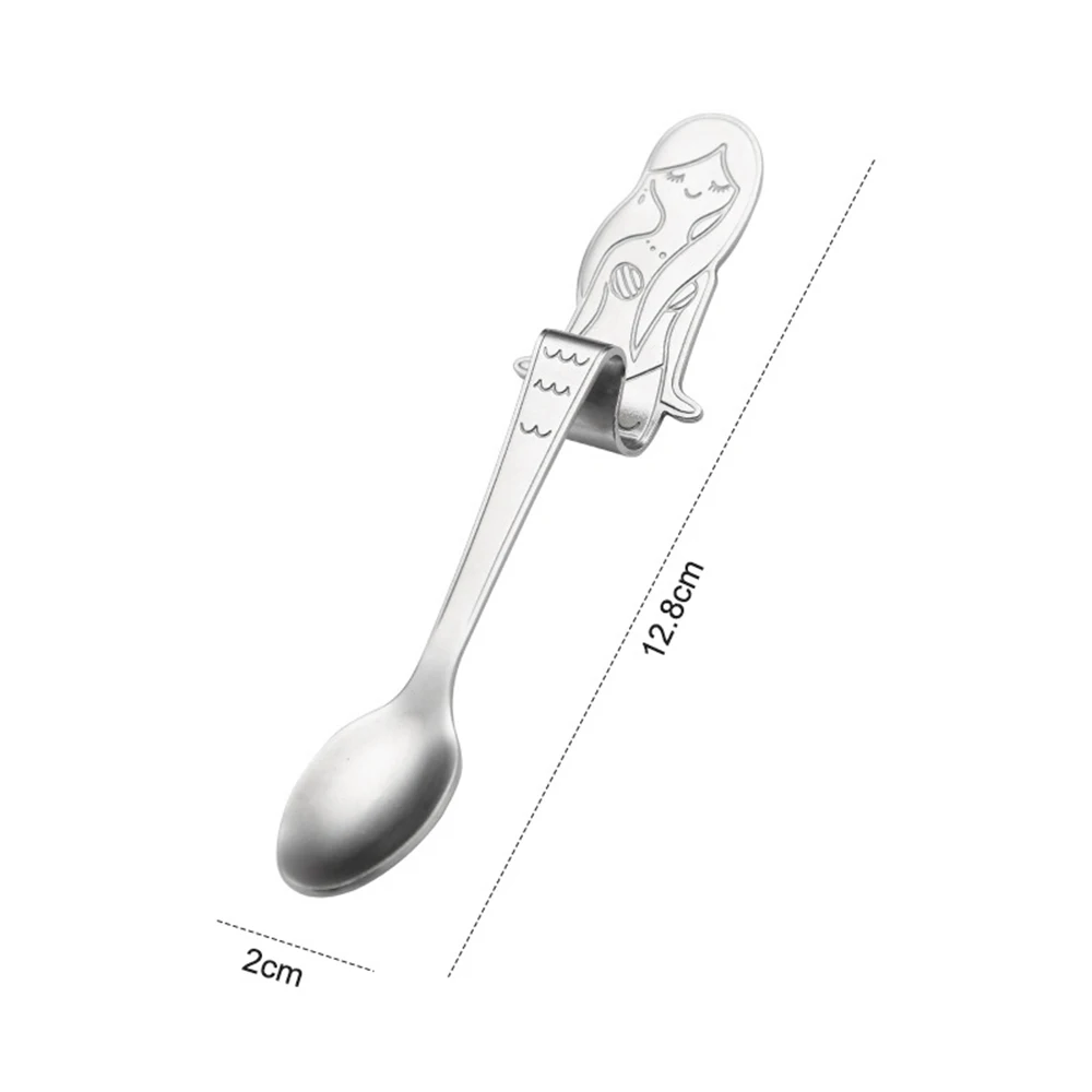 4 шт. ложка из нержавеющей стали набор Русалочка кофе ложка сахар десертное Мороженое ложка, чайная ложка чашка суп Висячие ложки кухонные инструменты