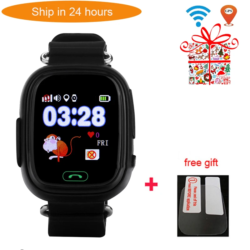 Q90 GPS Смарт часы детские с Wi Fi для приложения android телефон SOS Вызов Расположение Finder