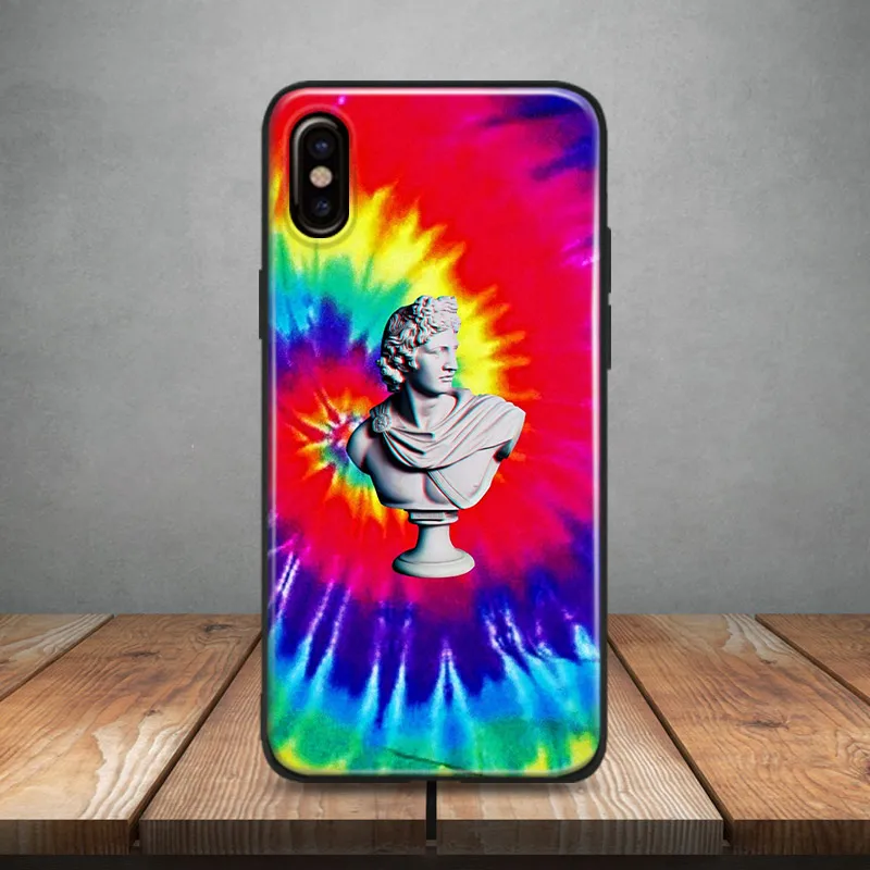 

Tie dye grip tape Plaster statue Soft Silicone Phone Case Cover For Apple iPhone 5 5s Se 6 6s 7 8 Plus X XR XS MAX