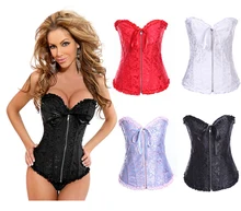 HOT NEW zipper lace wedding underbust Sexy lingerie Waist Workout Cincher Body Shaper Shapewear Corset S-XXL 0819 Women girl