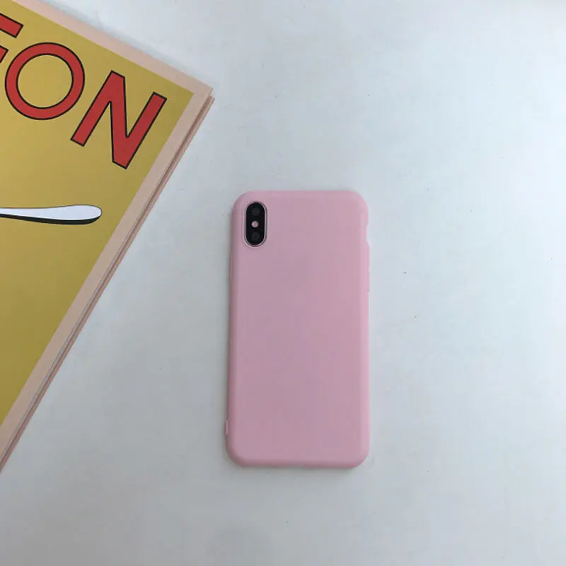 TPU для iPhone XS Max SX XR чехол матовый однотонный силиконовый чехол для телефона для iPhone 7 8X6 6S Plus чехол для телефона