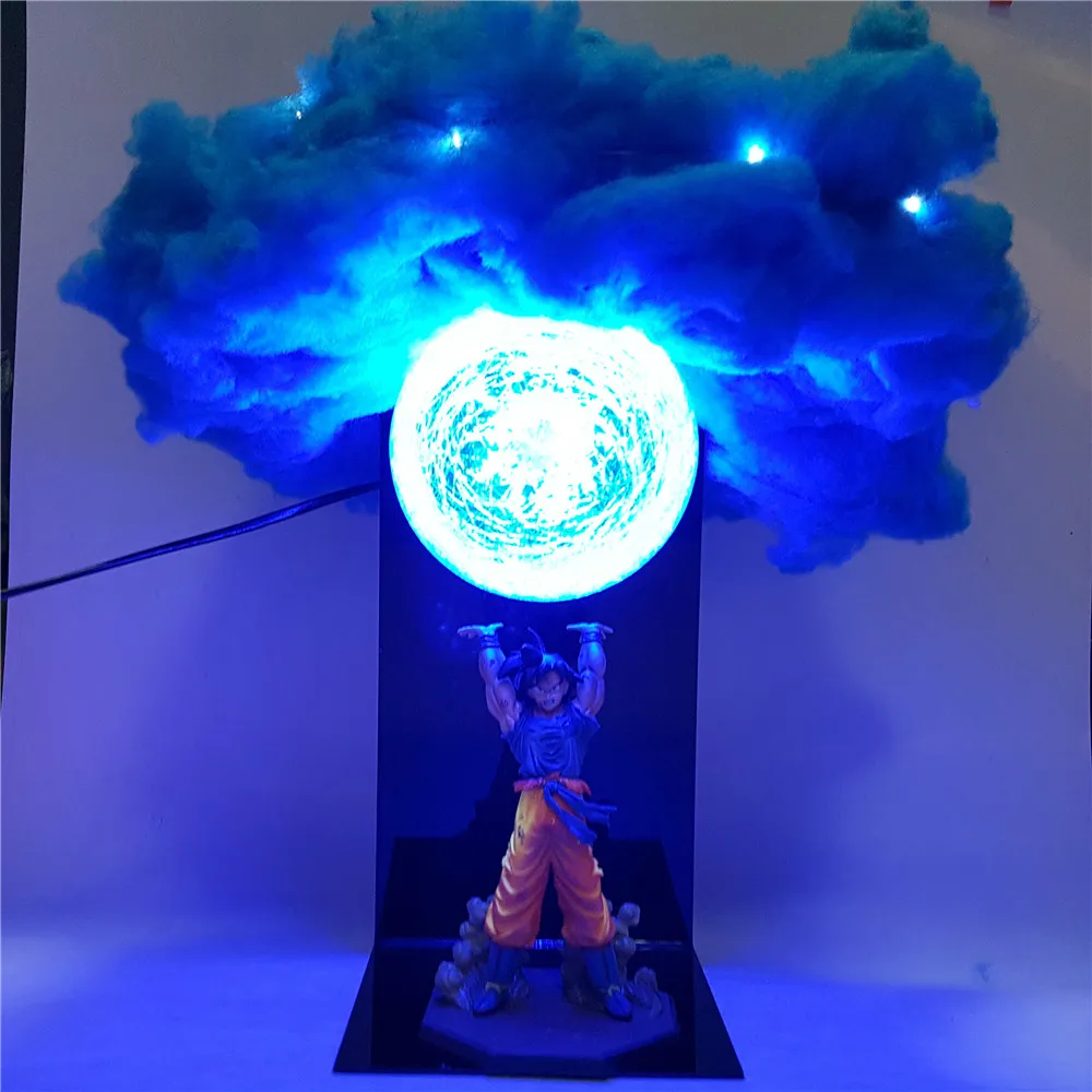 Dragon Ball Z Figure Son Goku Genki damaSpirit Bomb Cloud DIY LED Light Set Dragon Ball Super Goku Anime  Figure PVC Model Toy