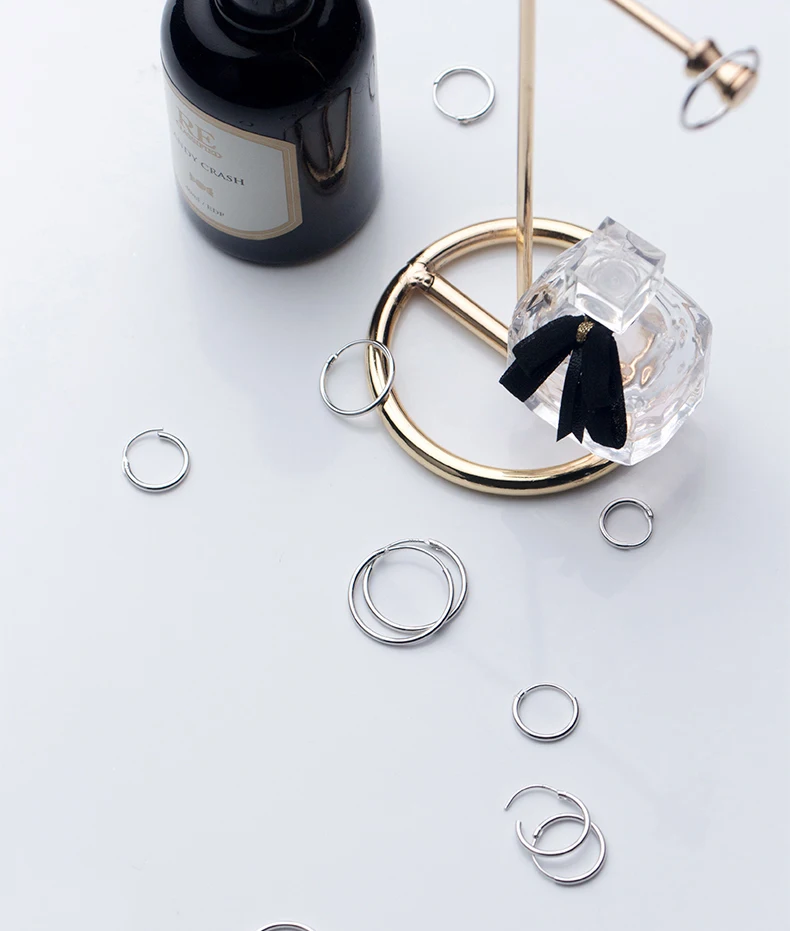 DXJEL 925 стерлингового серебра круглые серьги-кольца для женщин простая кольцевая петля пряжка Серебряные Ювелирные Серьги Brincos подарки Прямая поставка