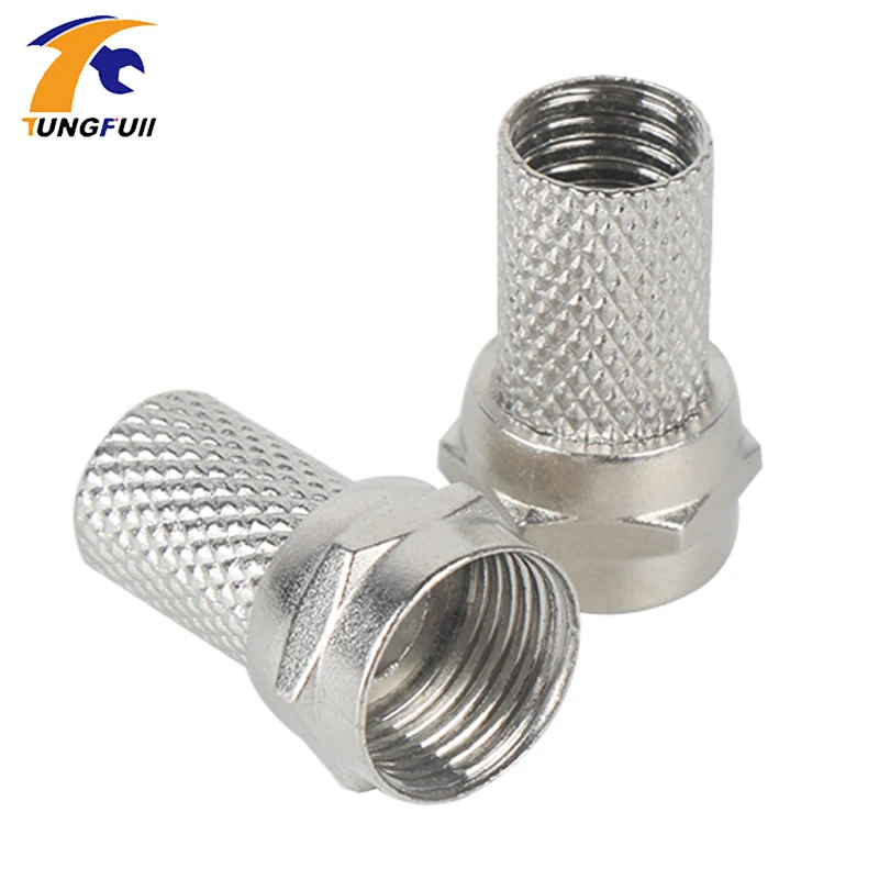 Новый Медный закручивающийся коаксиальный кабель Tungfull RG6 F разъем