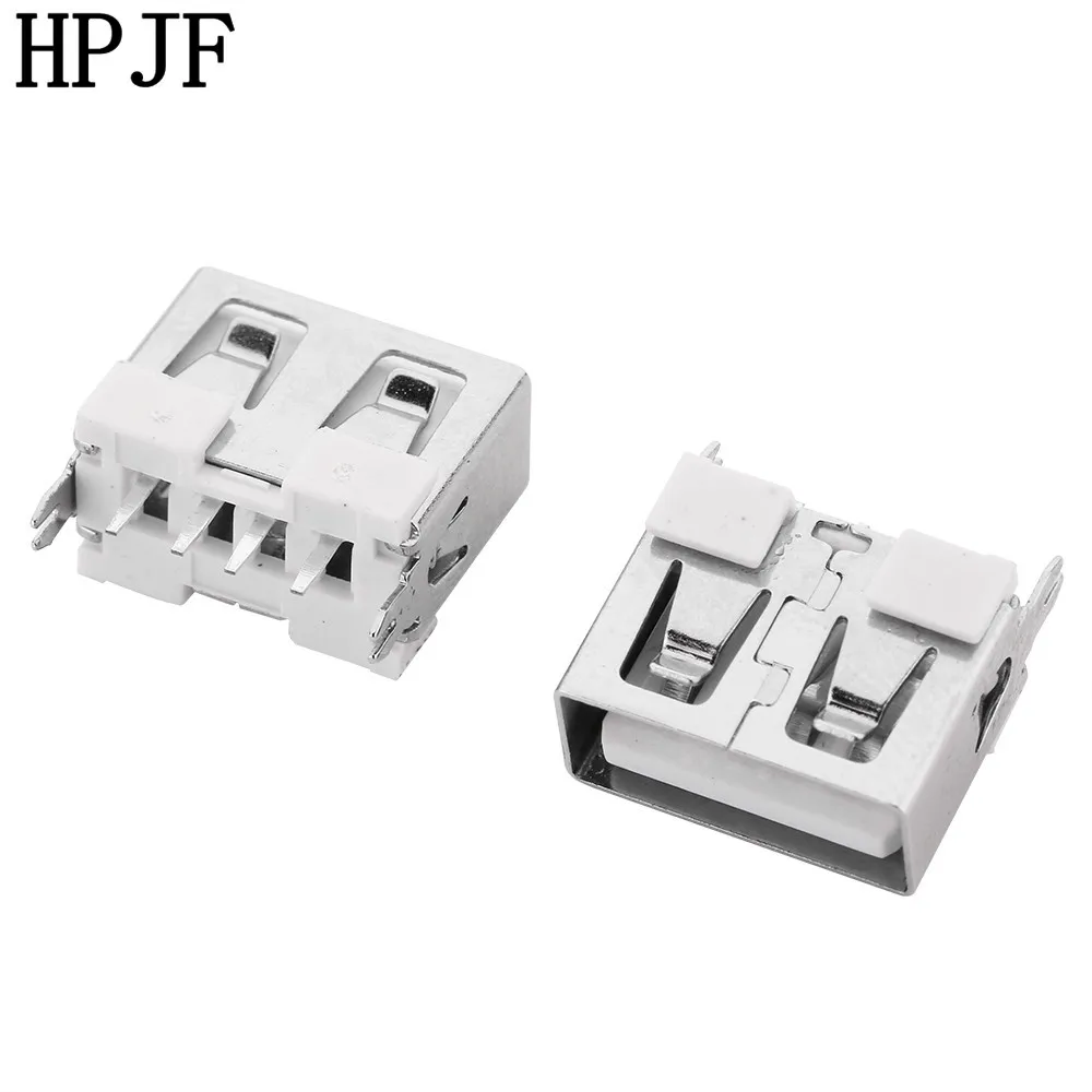 

10Pcs New USB 2.0 Female Type A 4 Pin PCB Connector 180 Degree DIY Flat Mouth