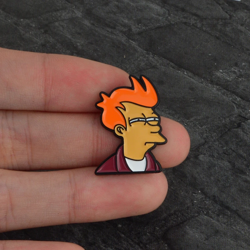 Популярный мультяшный милый Futurama Philip J. Fry, жесткая эмалированная булавка для ТВ шоу, значки, броши, булавки для мужчин, женщин, друзей, подарки